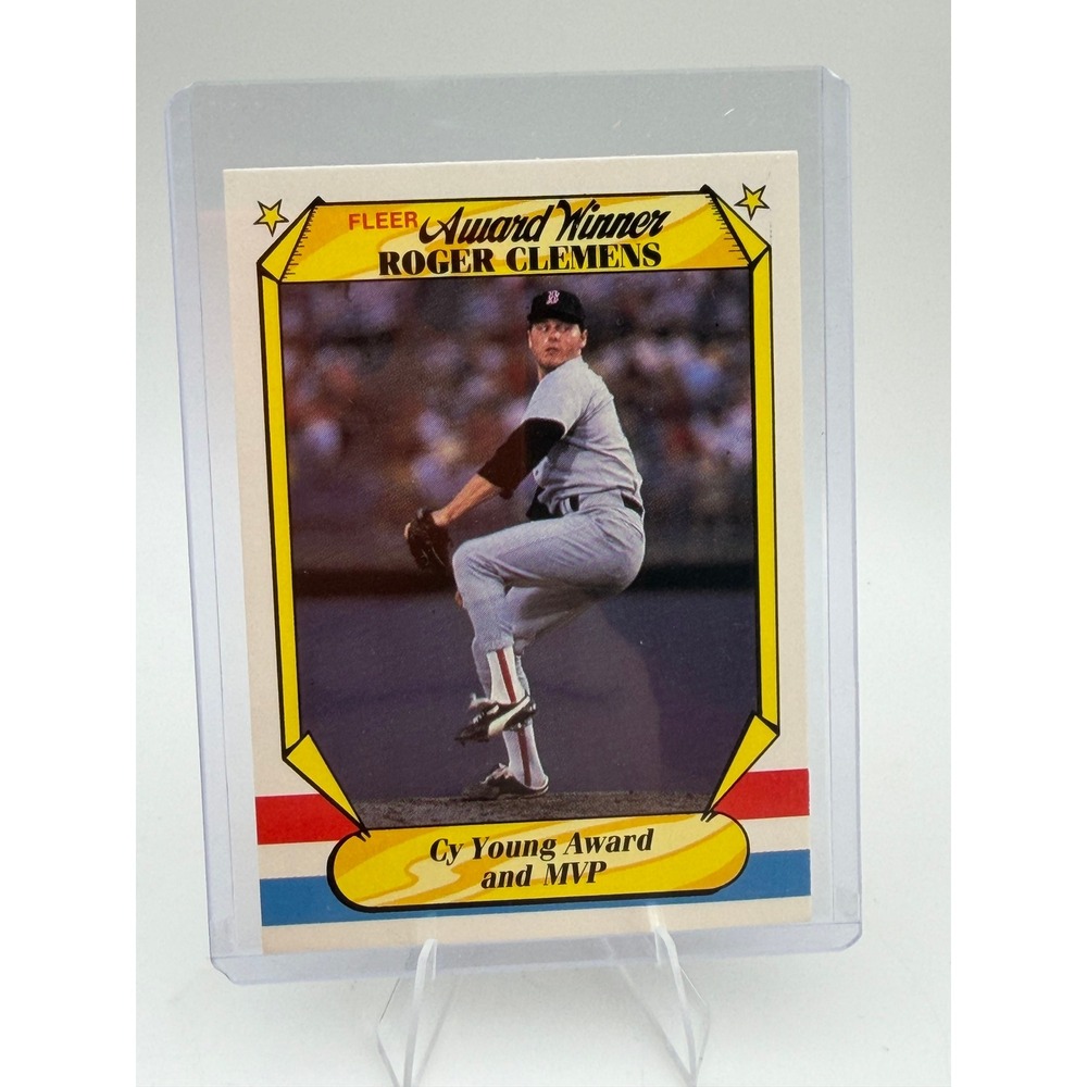 1987 Fleer Award Winner Roger Clemens 9 of 44 Boston Red Sox Cy Young MVP NM+